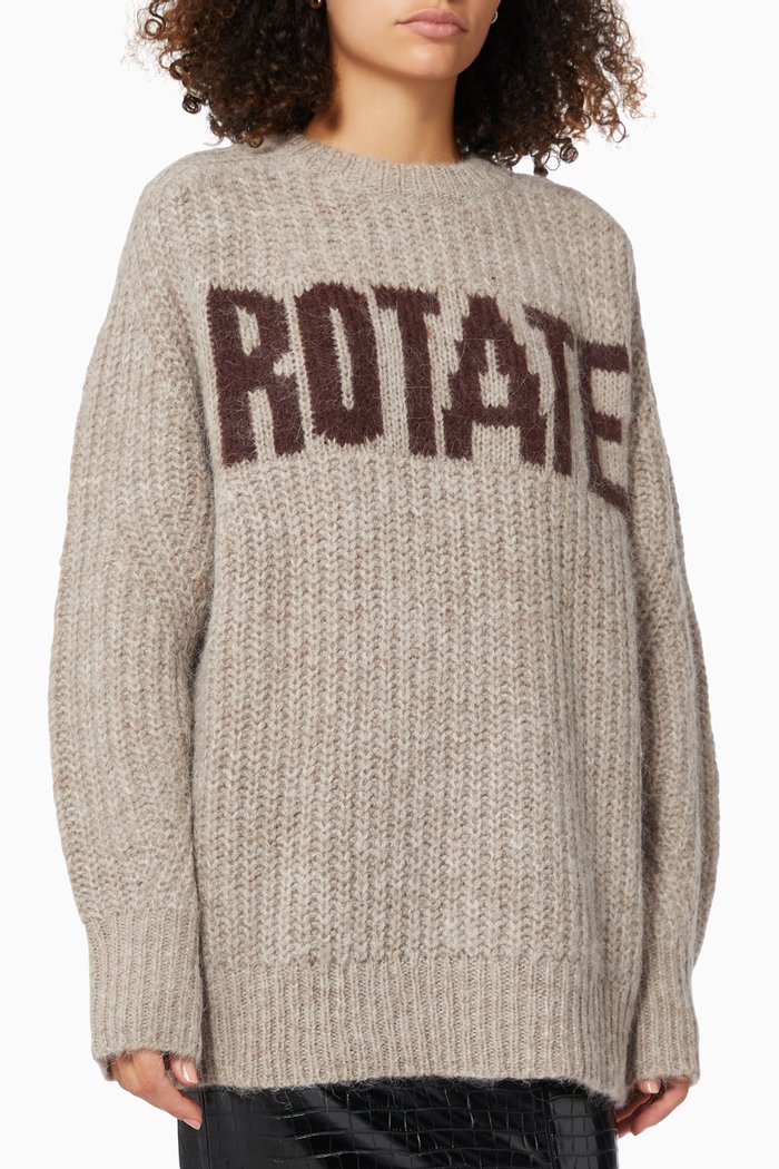 

Brandy Oversized Jumper in Wool, Grey