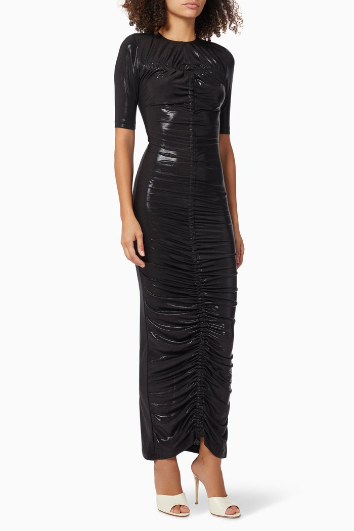 Abigail Ruched Dress, Black