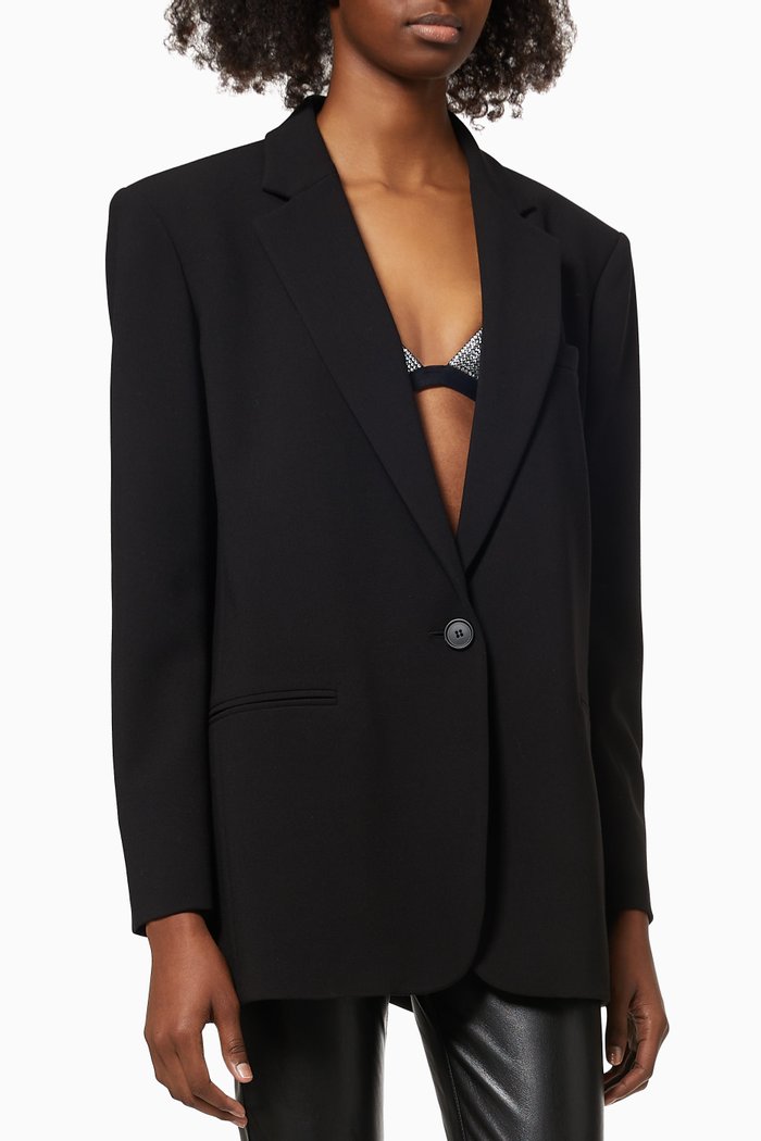 

Guia Oversized Blazer in Twill, Black