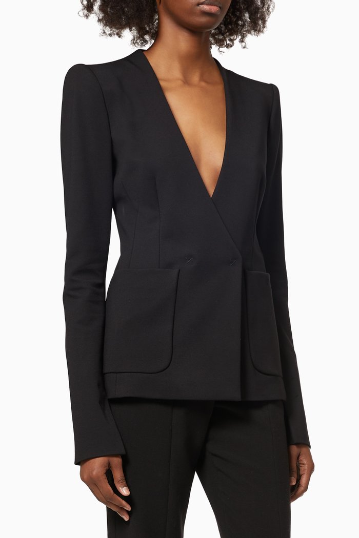 

Helga Slim Fit Blazerin Jersey, Black