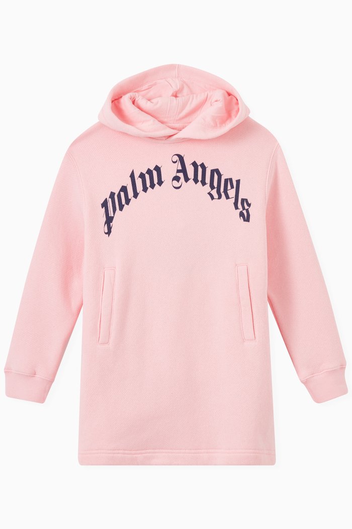 

Logo Hoodie Dress in Cotton Terry, Pink