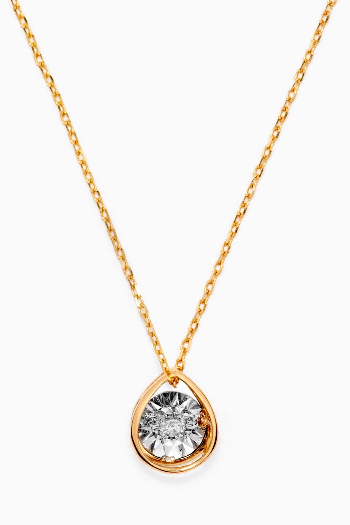 

Eva Twirling Diamond Pendant Necklace in 18kt Yellow Gold