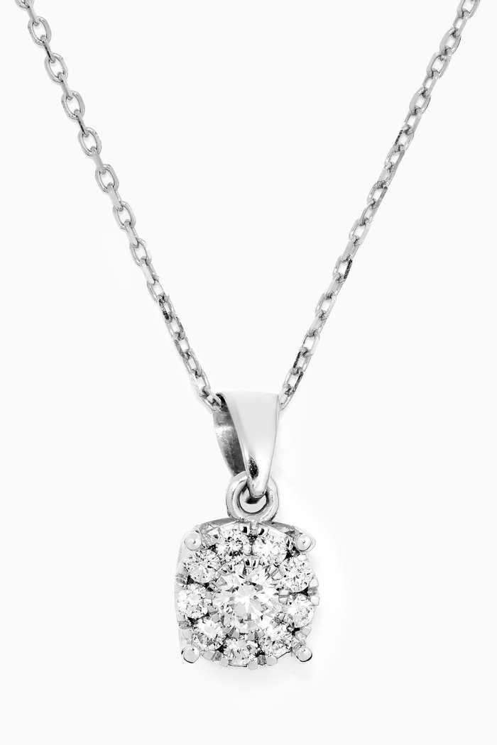 

Ziva Diamond Pendant Necklace in 18kt White Gold, Silver