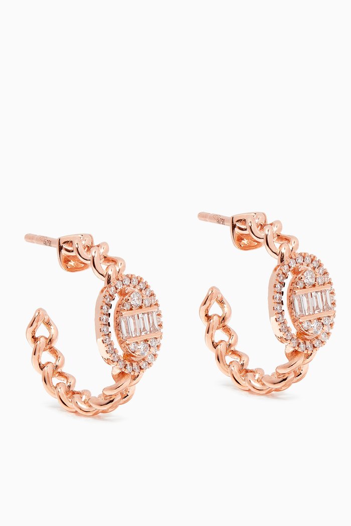 Quwa Diamond Earring in 18kt Rose Gold