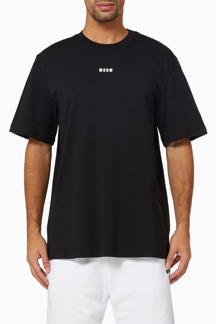 

MSGM Micro Logo T-shirt in Jersey, Black