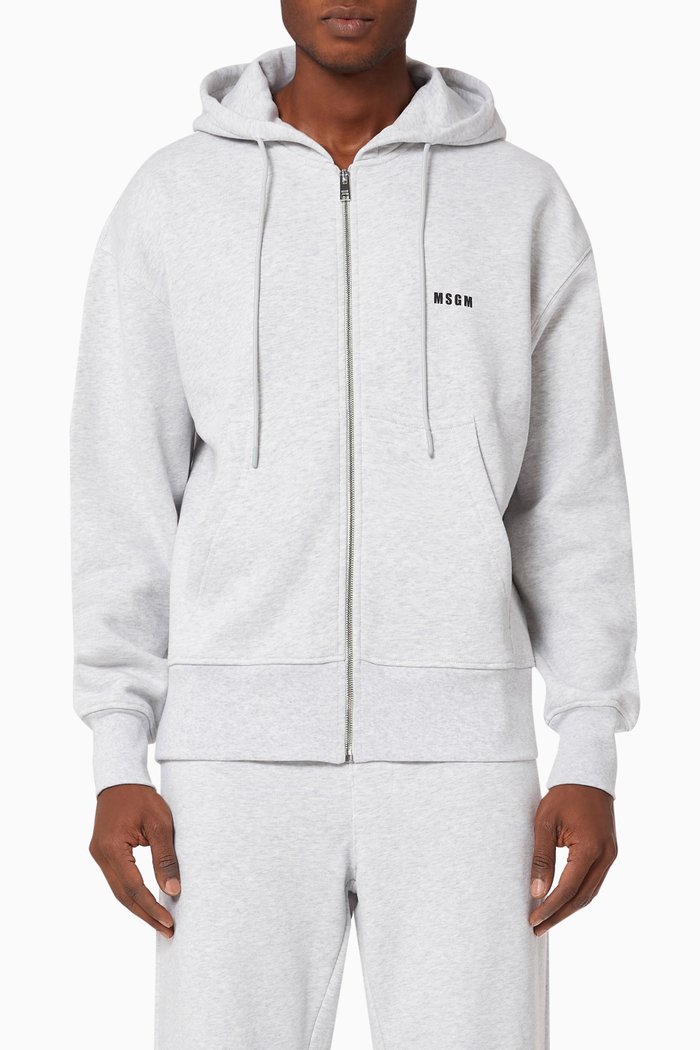 

Logo Hoodie in Fleece, Grey