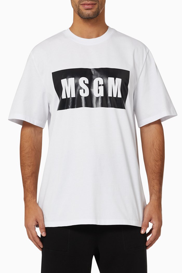 

Logo Patch T-shirt in Jersey, White