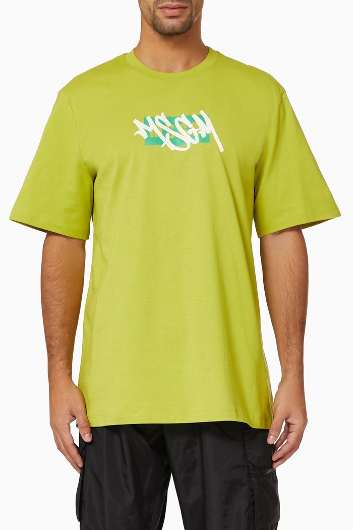 

Graffiti Logo T-shirt in Jersey, Green
