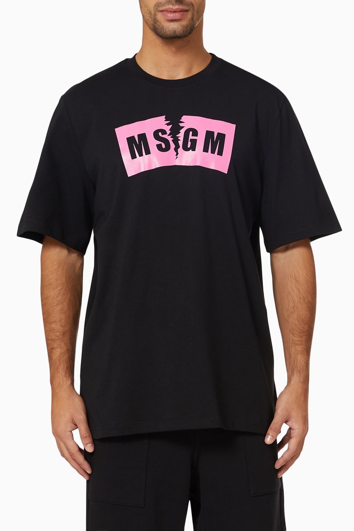 

Ripped Logo T-shirt in Jersey, Black