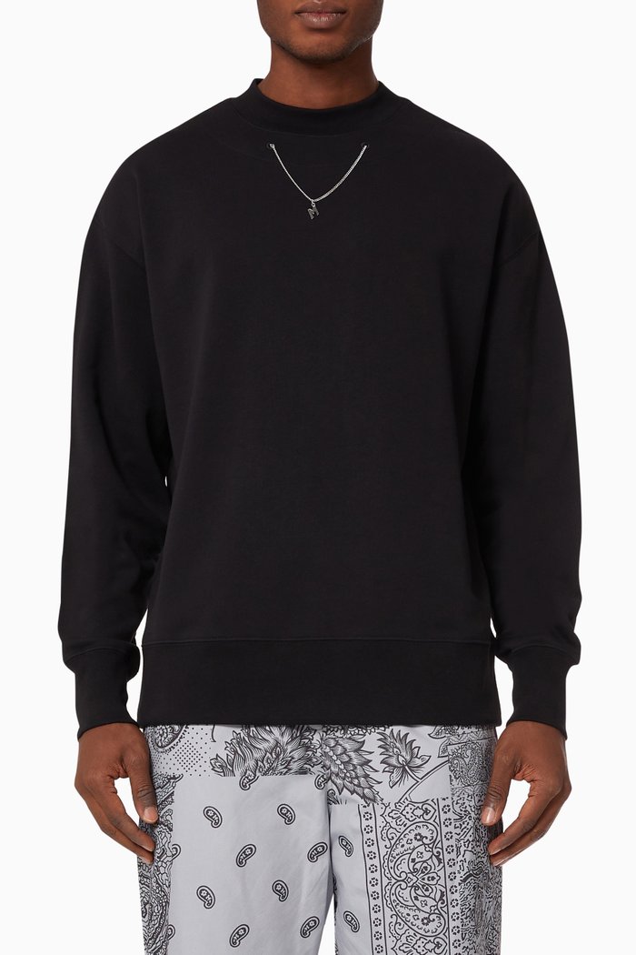 

Logo Chain Sweatshirt in Fleece, Black