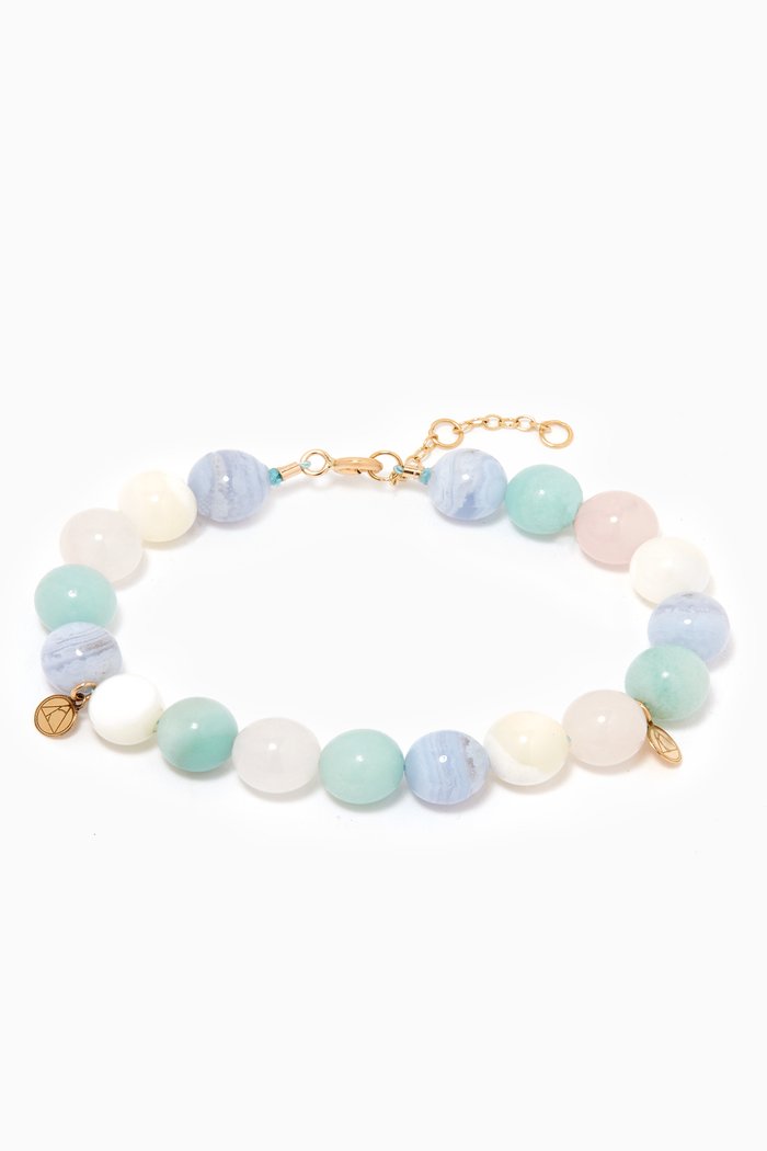

Cinta Bracelet with Semi Precious Gemstones in 18kt Yellow Gold