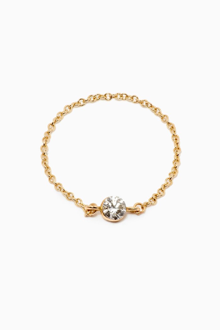 

Aria Chain Ring with Diamond in 18kt Yellow Gold