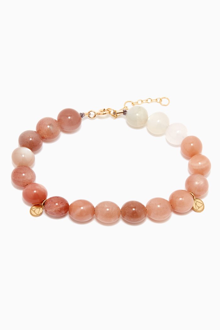 

Cinta Bracelet with Rainbow Moonstone Ombre & 18kt Yellow Gold