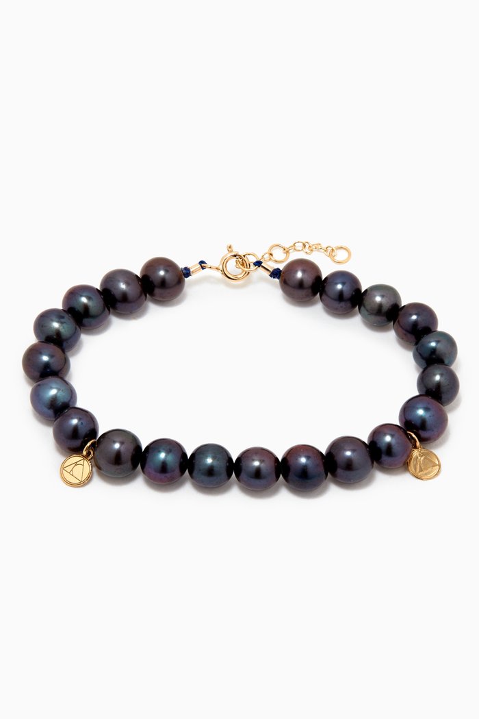 

Cinta Bracelet with Peacock Pearl & 18kt Yellow Gold