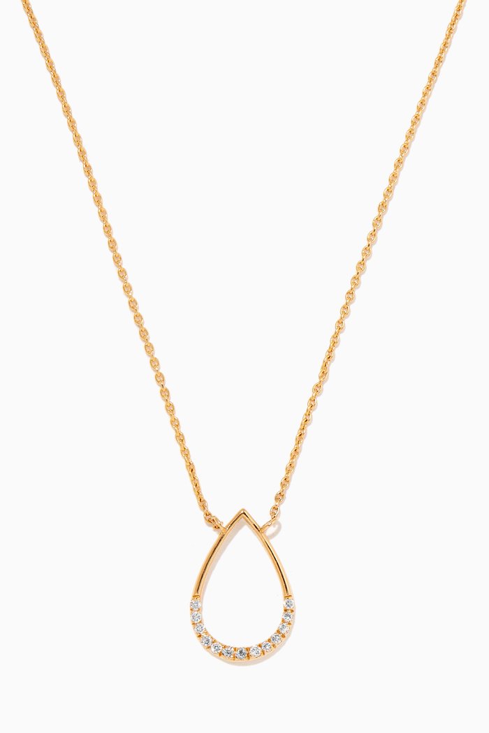 

Aria Pear Necklace with Diamonds in 18kt Yellow Gold