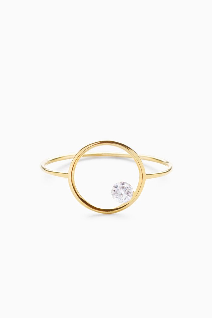 

Echo Eclipse Ring with Diamond in 18kt Yellow Gold