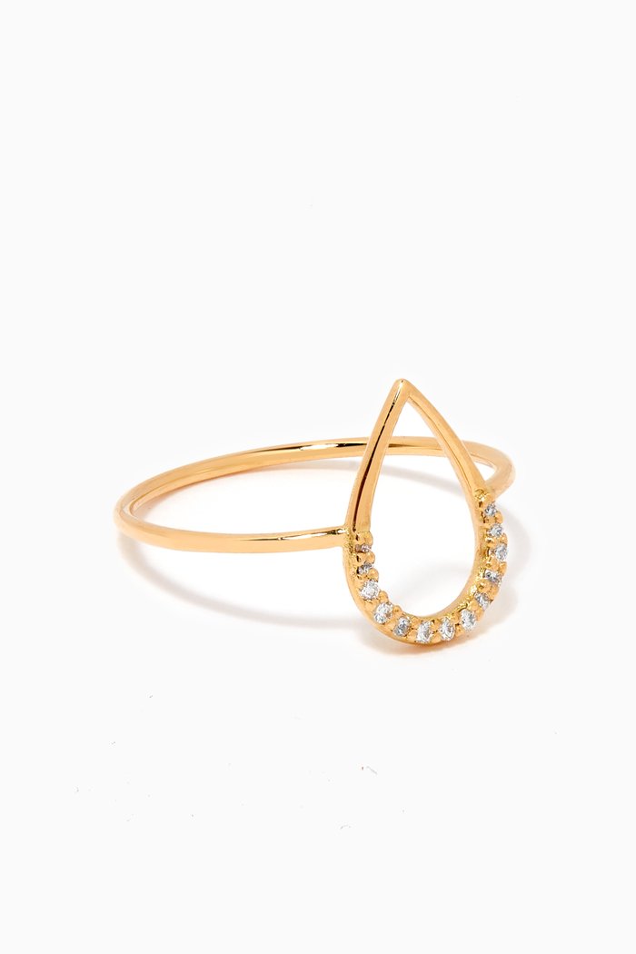 

Aria Pear Ring with Diamonds in 18kt Yellow Gold