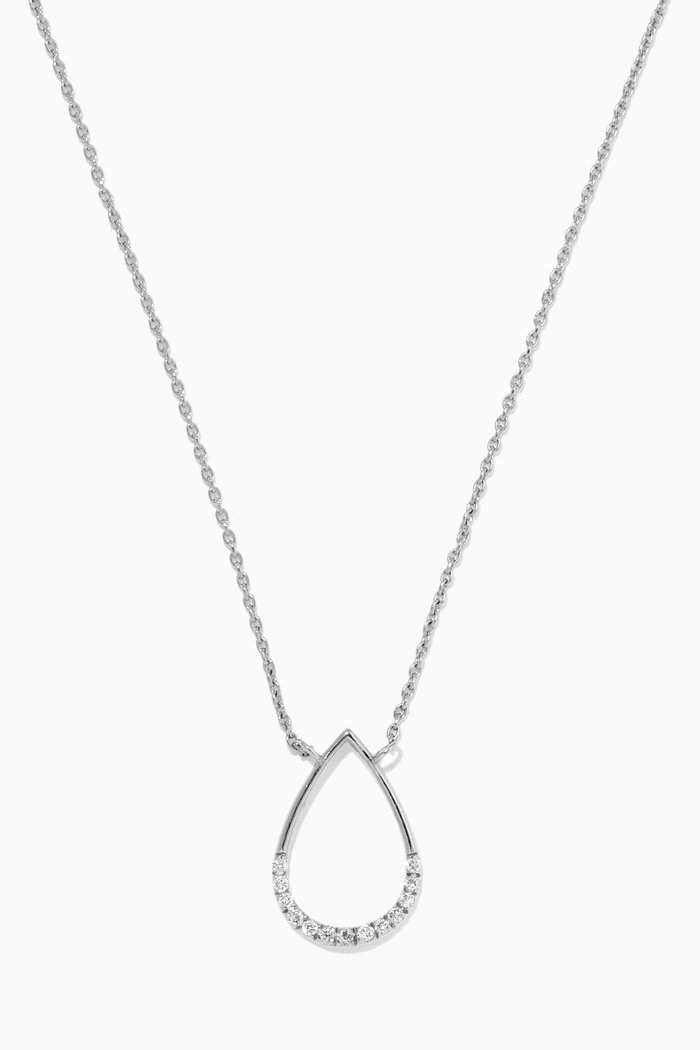 

Aria Pear Necklace with Diamonds in 18kt White Gold
