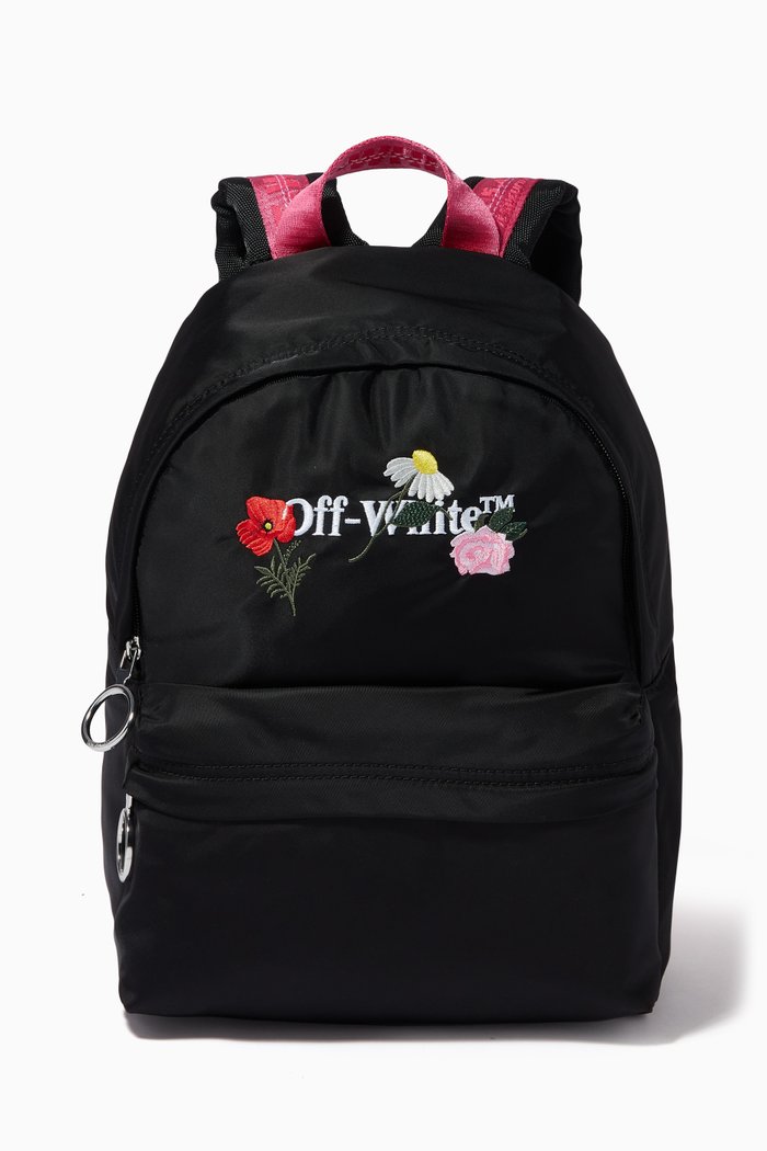 

Flowers Backpack in Nylon, Black