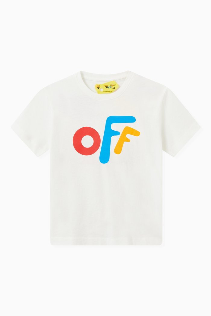 Rounded Logo T-shirt in Cotton Jersey, White