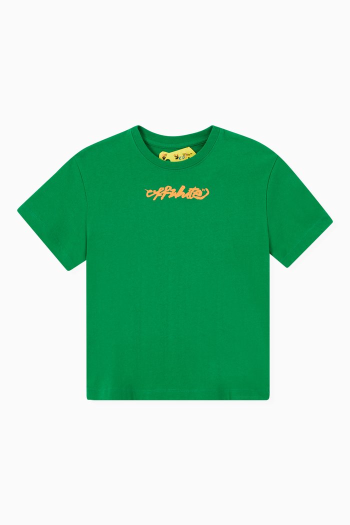 

Script Logo T-shirt in Cotton Jersey, Green