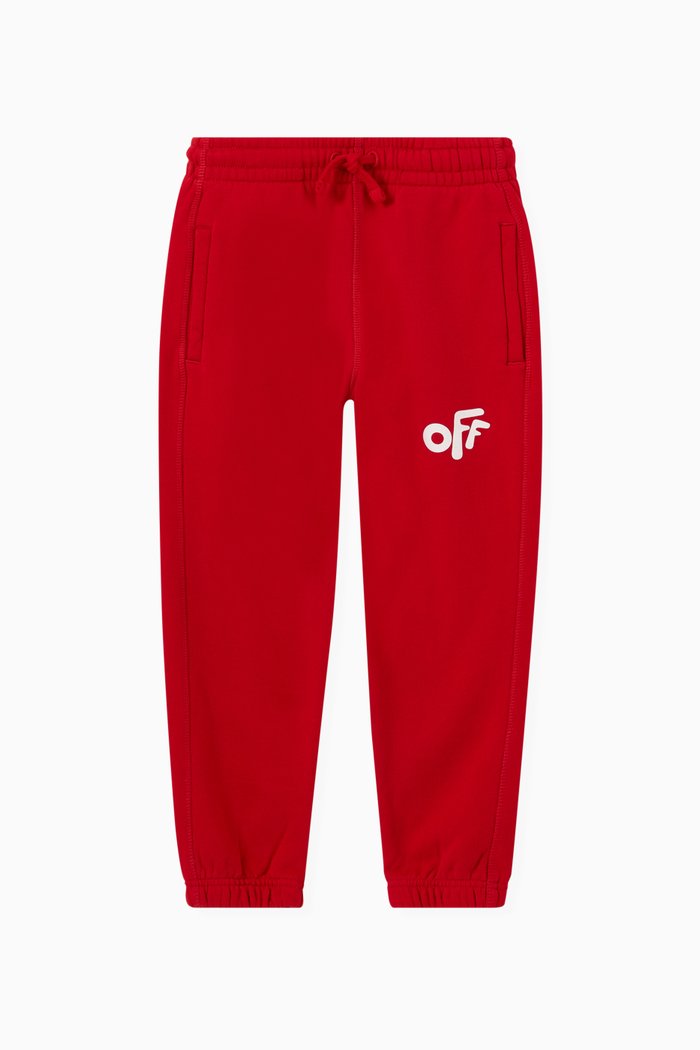 

Rounded Logo Sweatpants in Cotton Jersey, Red