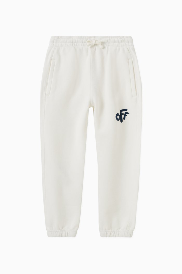 

Rounded Logo Sweatpants in Cotton Jersey, White