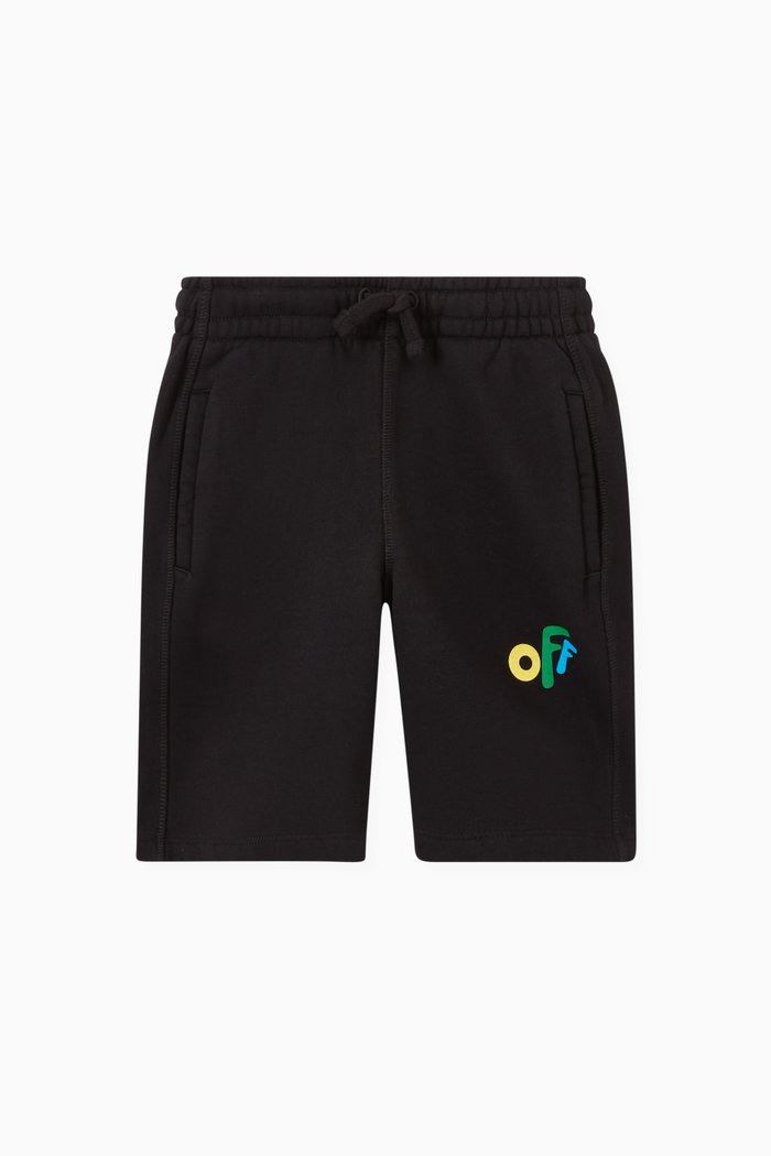 

Rounded Logo Shorts in Cotton Jersey, Black