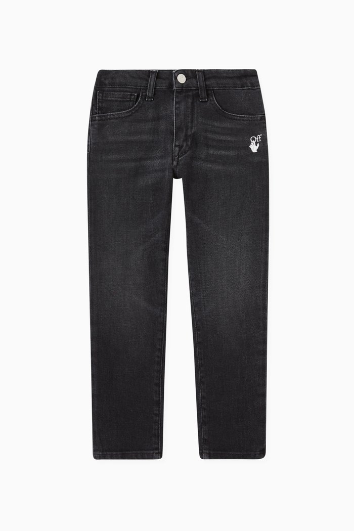 

Diagonals Slim Jeans in Denim, Black