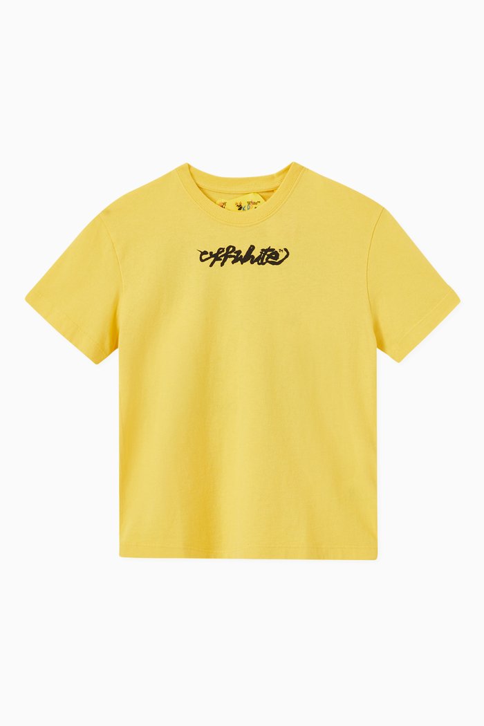 

Script Logo T-shirt in Cotton Jersey, Yellow