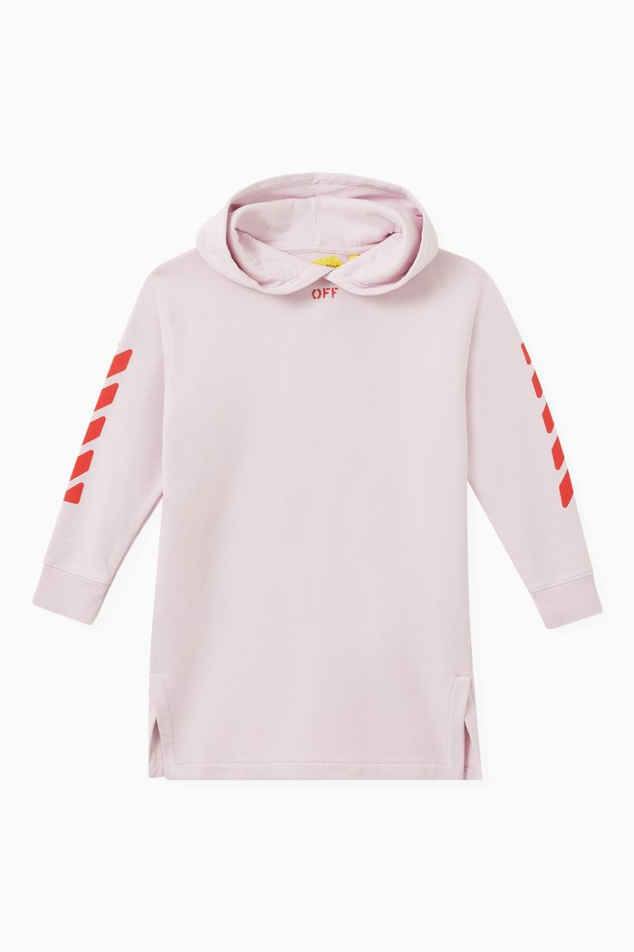 

Stamp Logo Hoodie Dress in Cotton Jersey, Pink