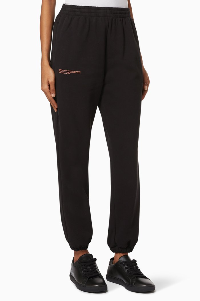 Lightweight Organic Cotton Track Pants, Black