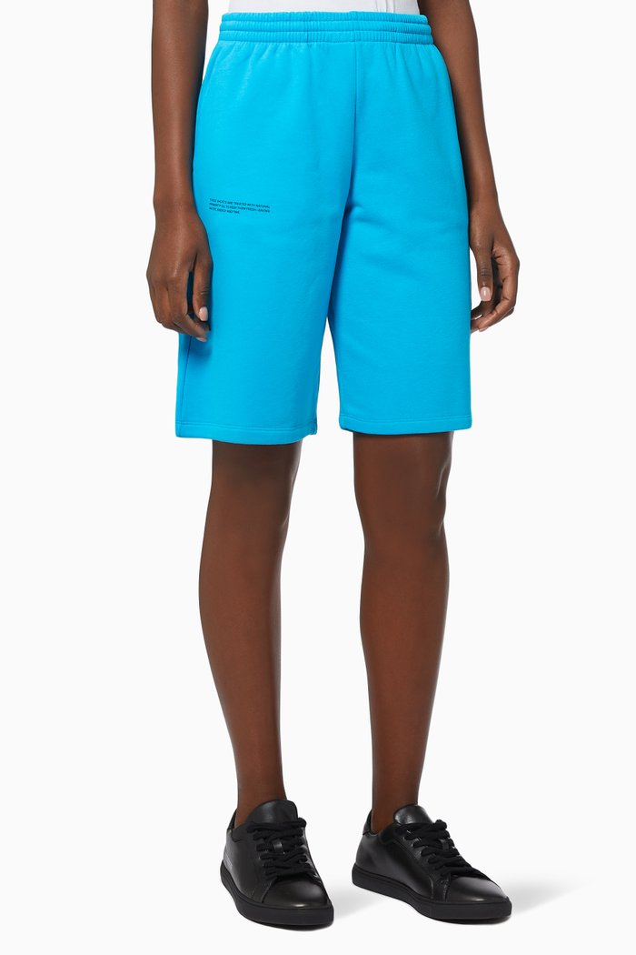 Lightweight Organic Cotton Long Shorts, Blue