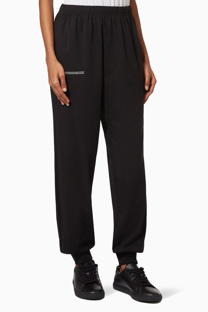 

Lightweight Organic Cotton Track Pants, Black