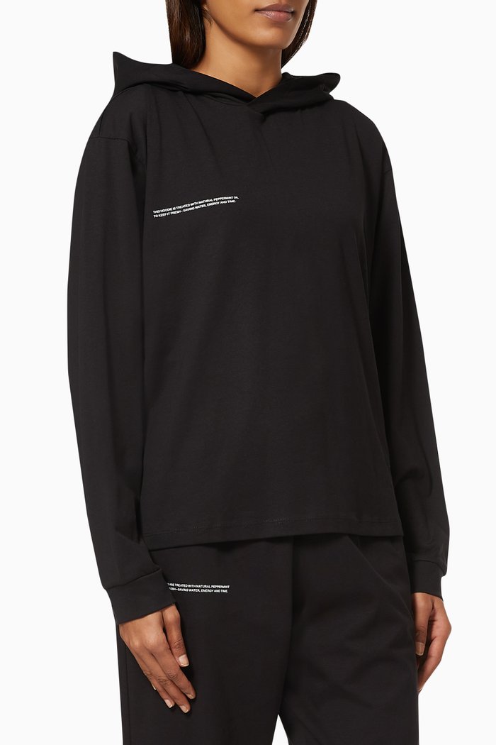 

Lightweight Organic Cotton Loungewear Hoodie with C-FIBER™, Black