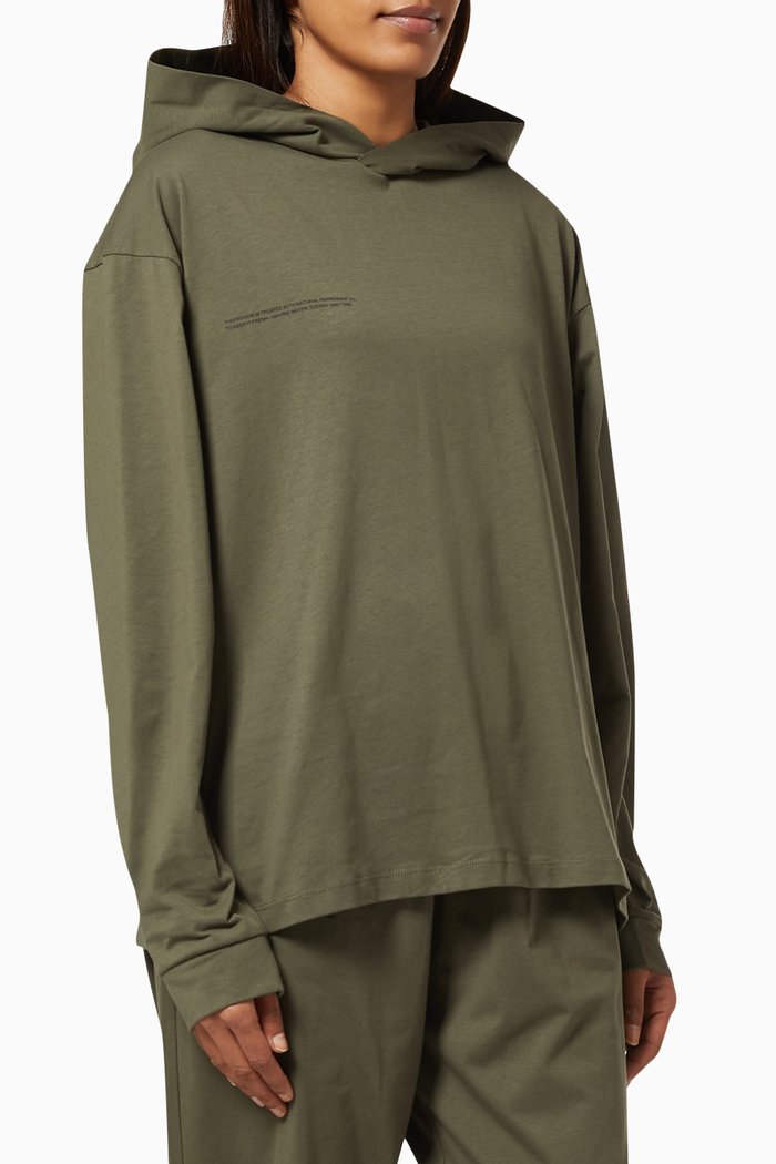 

Lightweight Organic Cotton Loungewear Hoodie with C-FIBER™, Green