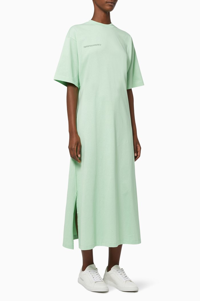 

Lightweight Organic Cotton Long T-shirt Dress, Green