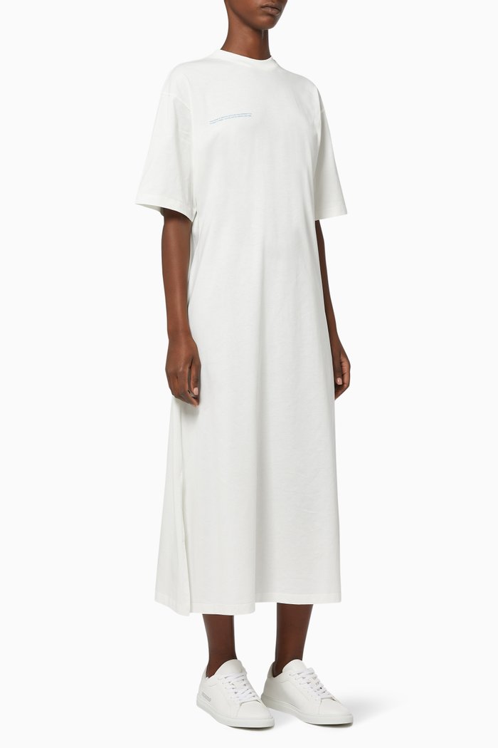 

Lightweight Organic Cotton Long T-shirt Dress, Neutral