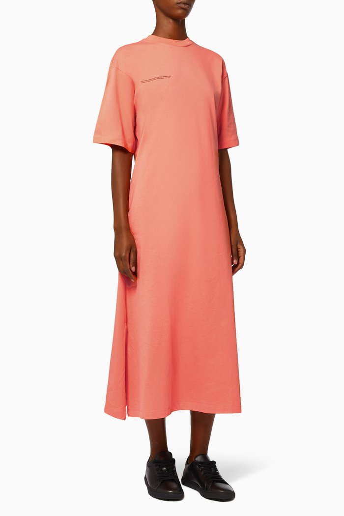 

Lightweight Organic Cotton Long T-shirt Dress, Pink