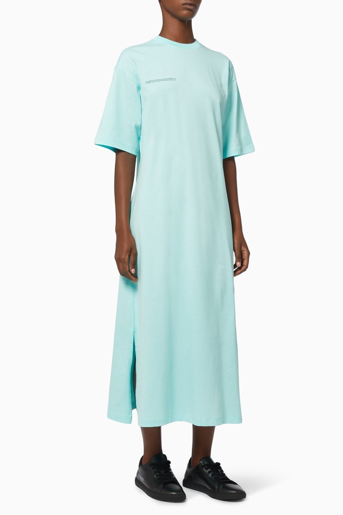 

Lightweight Organic Cotton Long T-shirt Dress, Blue