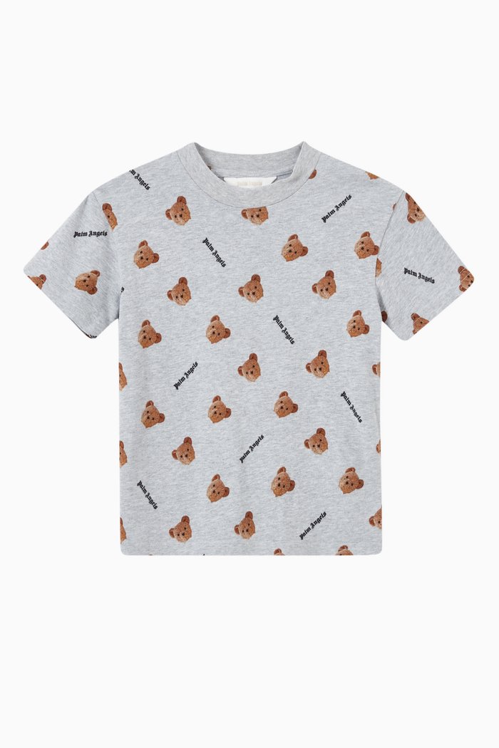 

All Over Bear T-shirt in Cotton Jersey, Grey