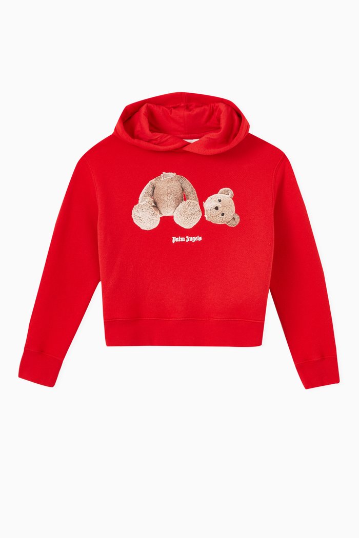

Bear Hoodie in Cotton Terry, Red