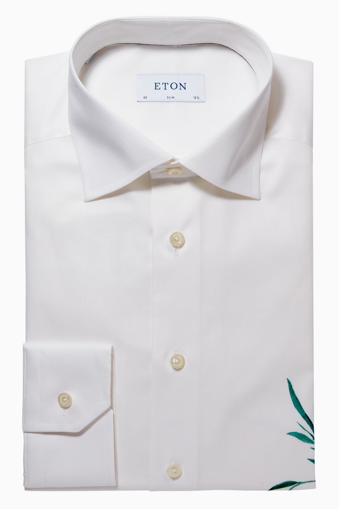 

Bluebells Print Slim Fit Shirt in Signature Twill, White