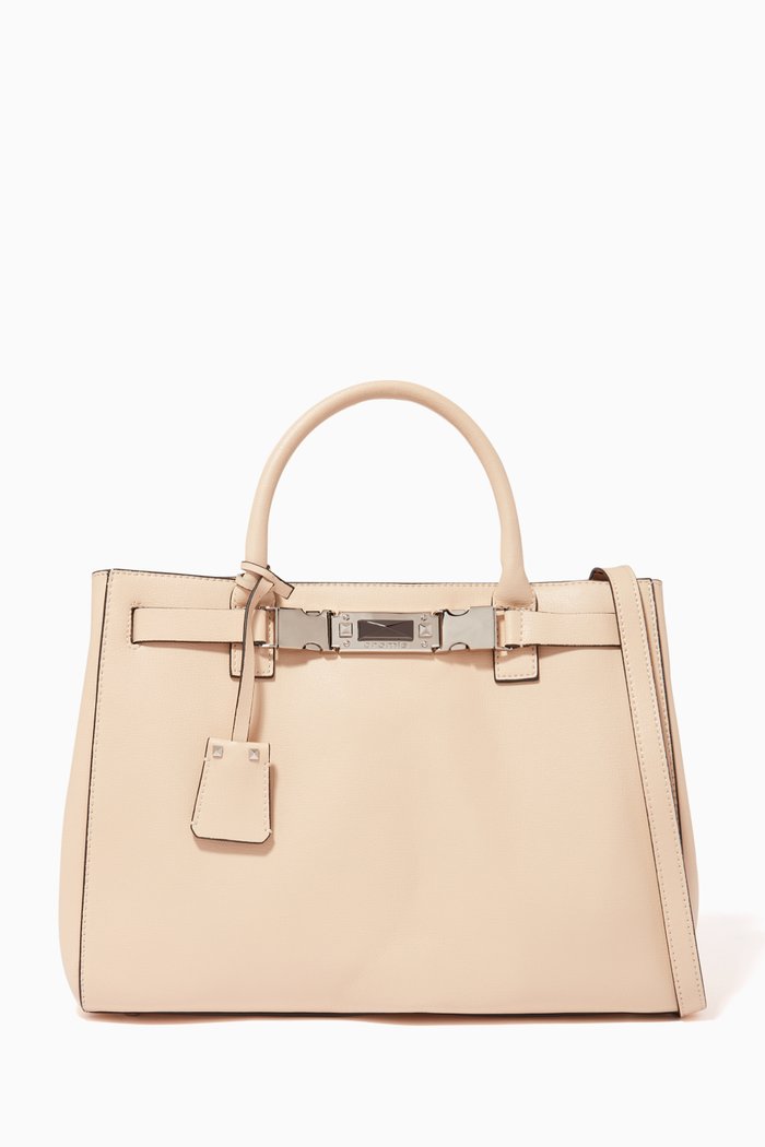

Large Sapphire Handbag in Micro-grain Calfskin Leather, Neutral
