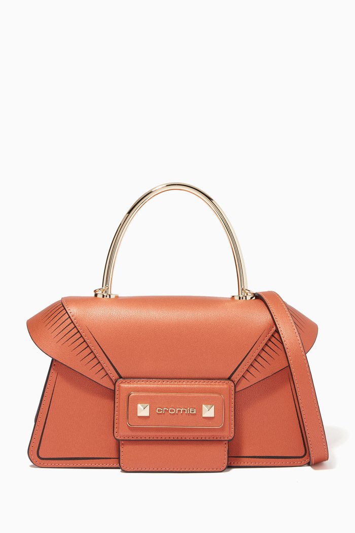 

Diva Top Handle in Micro-grain Calfskin Leather, Brown