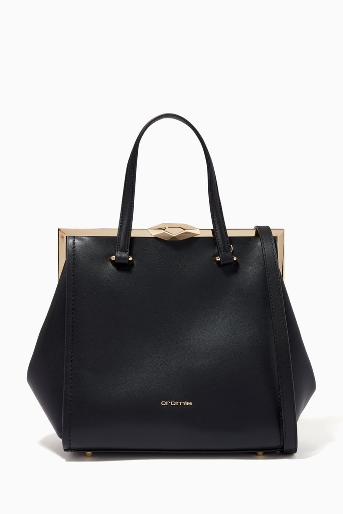 

Iris Handbag in Calfskin Leather, Black