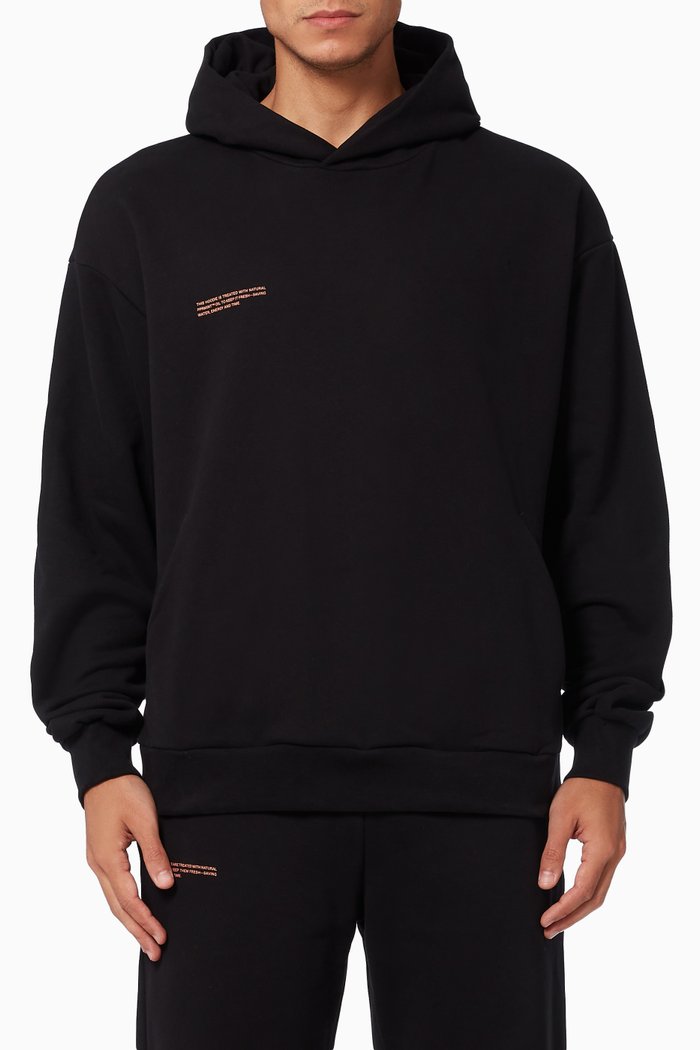 Lightweight Organic Cotton Hoodie, Black
