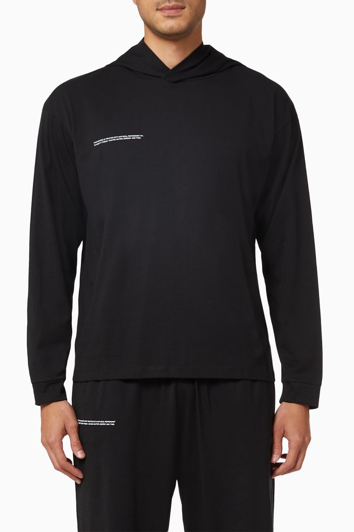 

Lightweight Organic Cotton Loungewear Hoodie with C-FIBER™, Black
