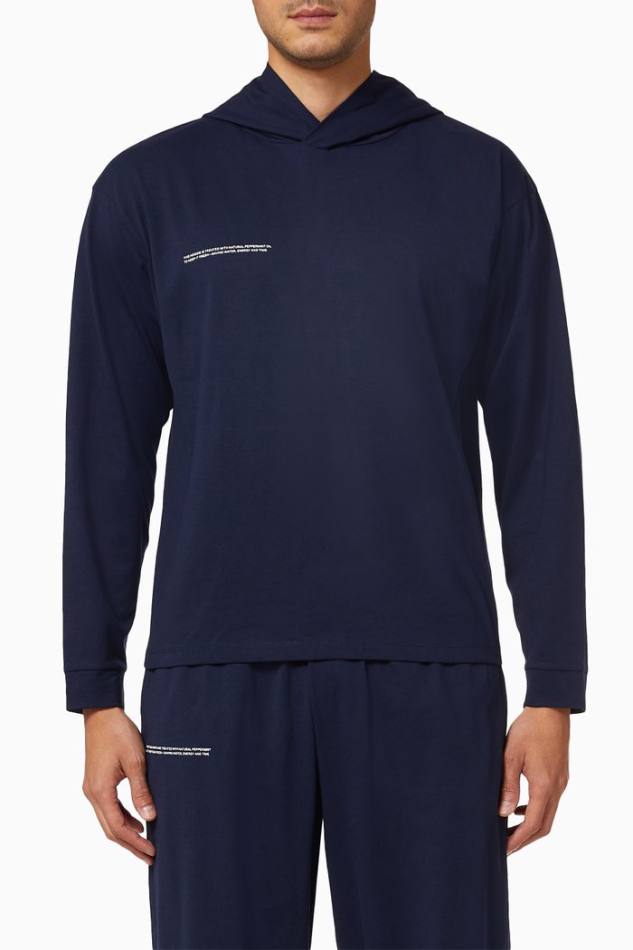 

Lightweight Organic Cotton Loungewear Hoodie with C-FIBER™, Blue