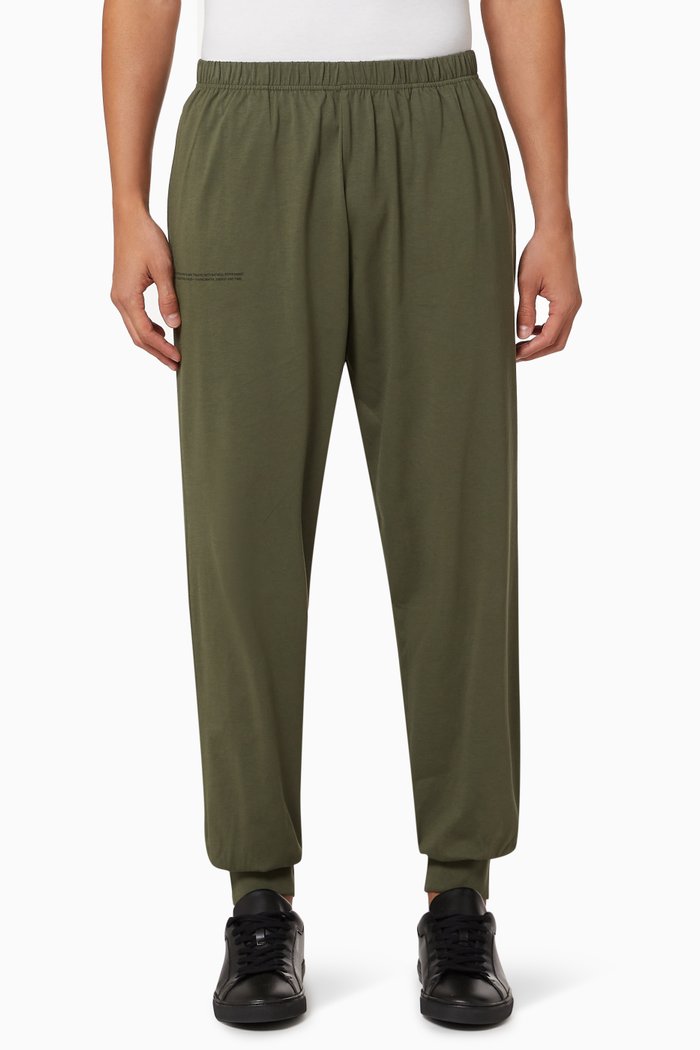 

Lightweight Organic Cotton Loungewear Track Pants with C-FIBER™, Green